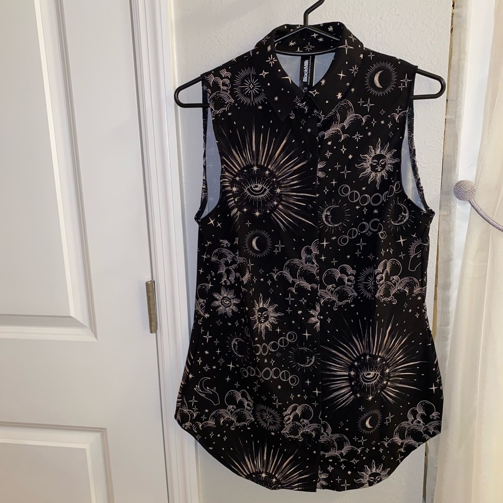 CELESTIAL EYE BUSINESS TIME SHIRT SIZE XS NWOT BM BLACKMILK